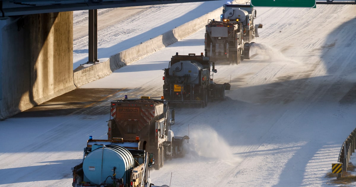 Why did roads still freeze if they were pretreated before the winter storm?