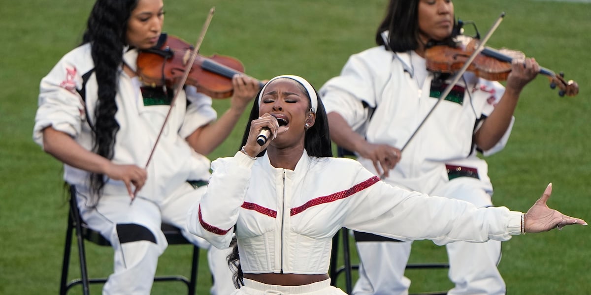 Coco Jones’s wardrobe pays homage to Whitney Houston’s iconic Super Bowl moment