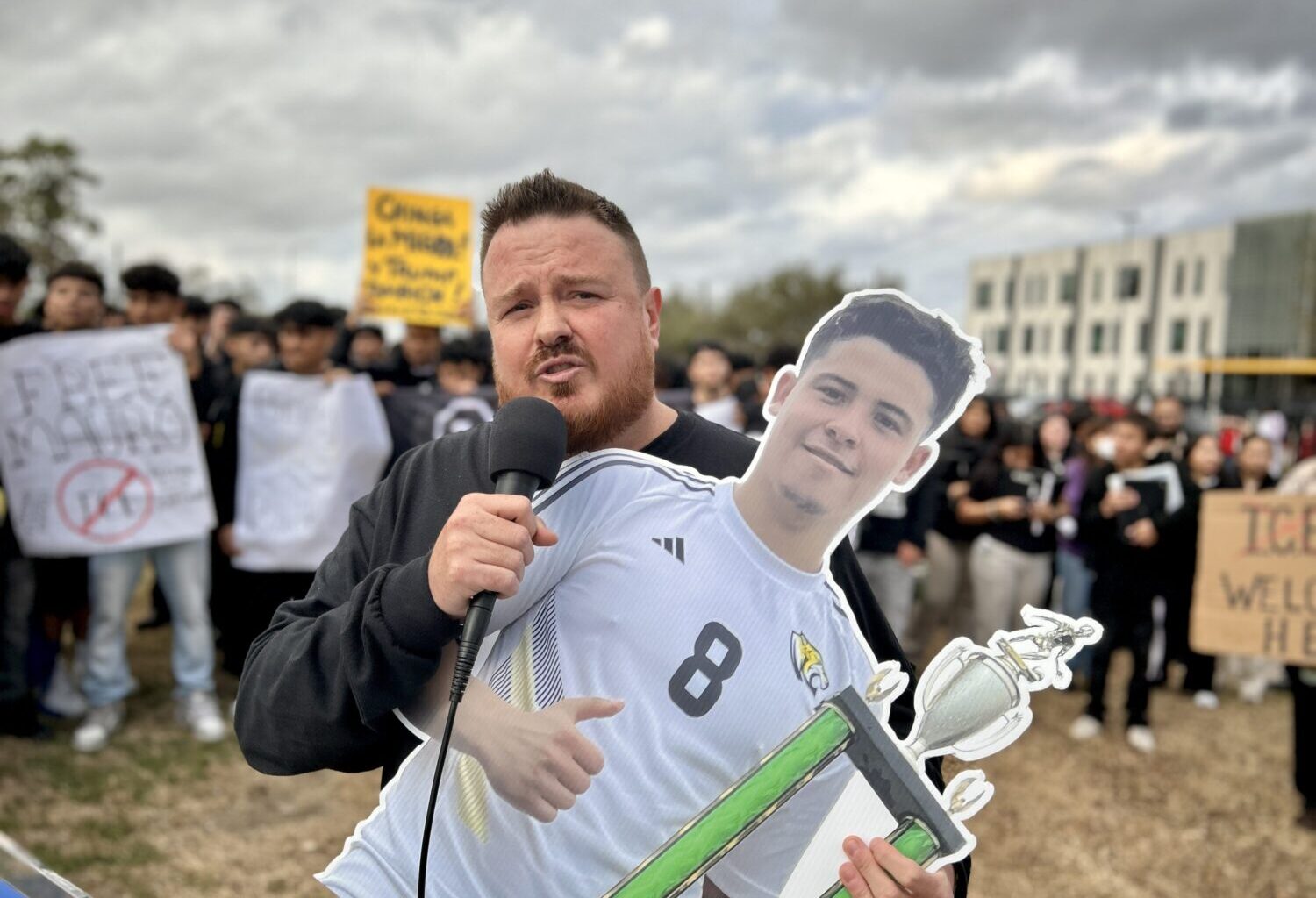 Sam Houston HS Protest Miguel Gusar