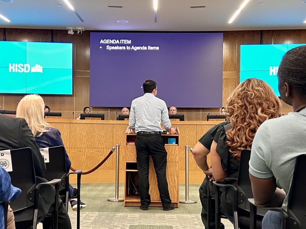 Placido Gomez elected board member speaks to BOM at meeting