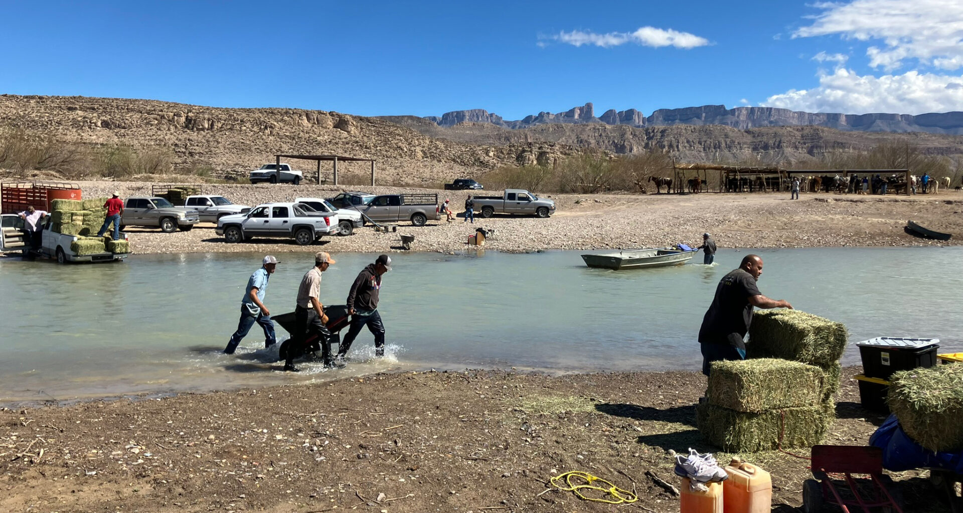 The Rio Grande flows through Boquillas del Carmen, Mexico, where people rely on getting supplies from Texas. According to the Customs and Border Protection website, this area is slated for “smart wall” construction. Credit: Martha Pskowski/Inside Climate News