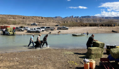The Rio Grande flows through Boquillas del Carmen, Mexico, where people rely on getting supplies from Texas. According to the Customs and Border Protection website, this area is slated for “smart wall” construction. Credit: Martha Pskowski/Inside Climate News