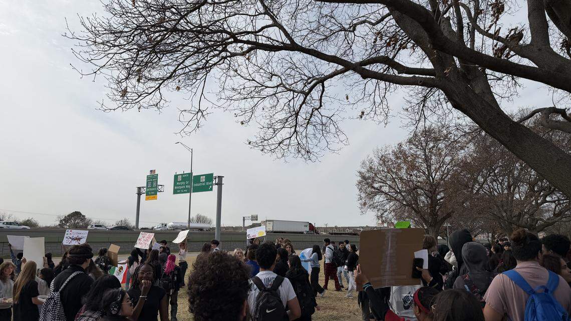 Trinity High School students hold anti-ICE walkout in Euless