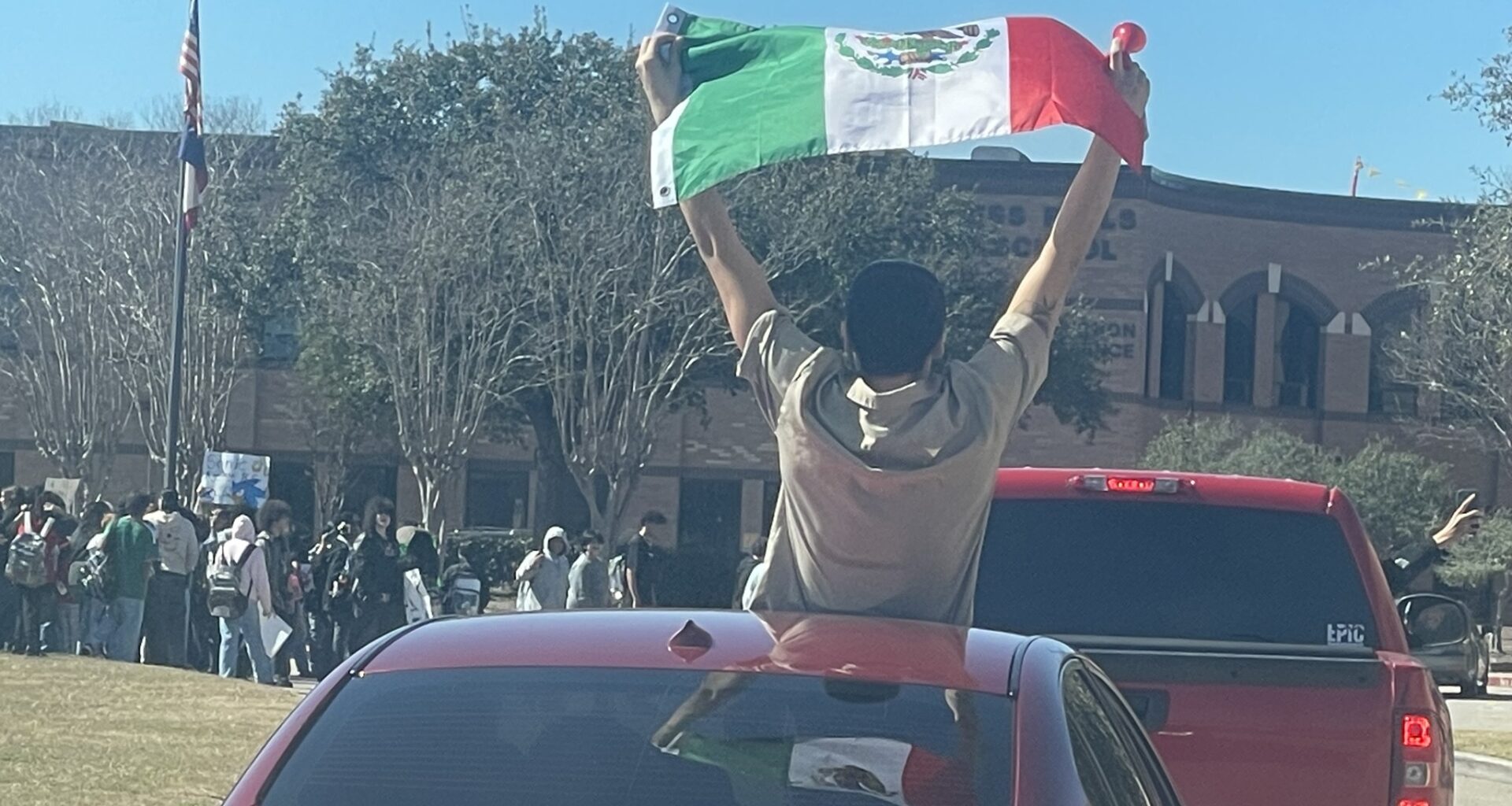 Hundreds of Cy Falls HS Students Walk Out to Protest ICE