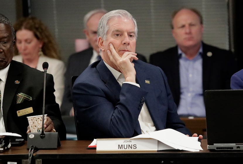 Plano Mayor John Muns listens as the Regional Transportation Council met for a workshop to...