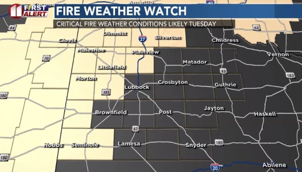 A strong upper-level system will bring some very strong winds to the South Plains on Tuesday...