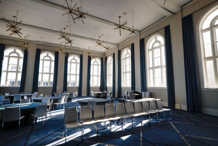 Large arched windows line the ballroom of the Kimpton Pittman Hotel, Wednesday, Feb. 11,...