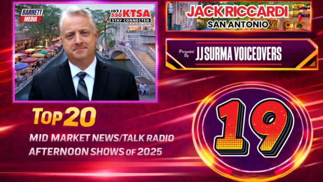 KTSA's Jack Riccardi, Program Director honored by Barrett Media