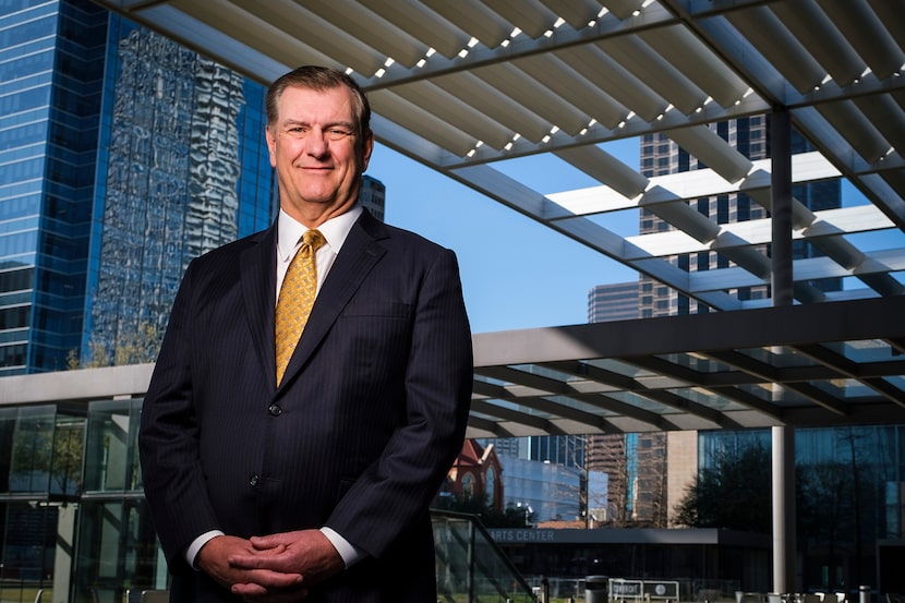 Dallas Mayor Mike Rawlings photographed outside the Winspear Opera House in the Dallas Arts...