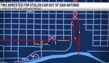 Laredo police arrest two suspects in stolen vehicle from San Antonio