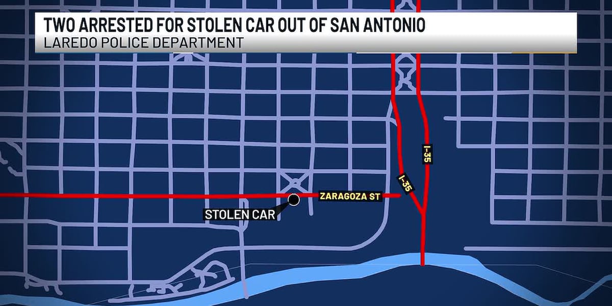 Laredo police arrest two suspects in stolen vehicle from San Antonio