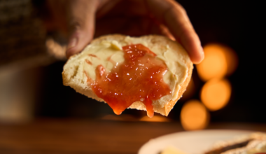 free bread and jam at La Madeleine