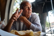 Ray Washburne, owner of Highland Park Village and Mi Cocina, eats at the Mi Cocina...
