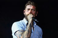 Post Malone, seen here on April 20 at the Coachella Valley Music and Arts Festival in Indio,...