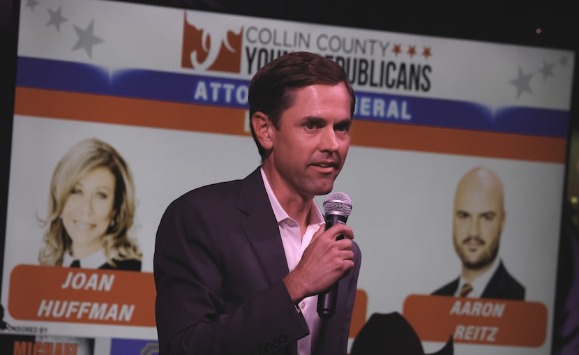 Mayes Middleton responds to a question during a debate as Republican candidates for Texas...