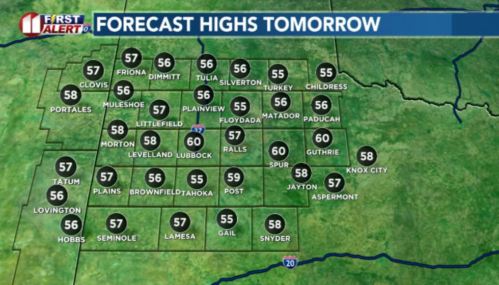 Highs tomorrow