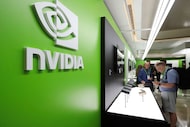 FILE - People take a look to Nvidia''s new products during the Computex 2025 exhibition in...