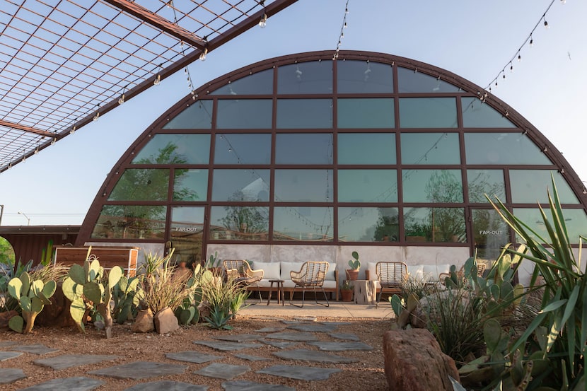 Unusually-shaped Dallas restaurant Far Out is located in a rehabilitated 1940s Quonset Hut....