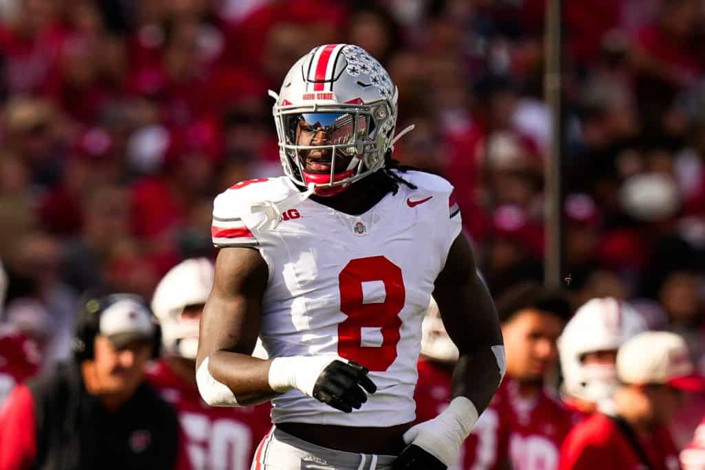 Dallas Cowboys 2026 NFL Draft: Linebacker Rankings and Fit Ohio State Buckeyes linebacker wearing No. 8 scans the field during a Big Ten conference game.