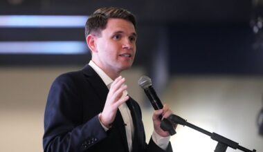 Texas state Rep. James Talarico, D-Austin, a Democratic candidate for the U.S. Senate, speaks to supporters during a campaign stop, in Austin, Texas, Tuesday, Feb. 17, 2026. (AP Photo/Eric Gay)