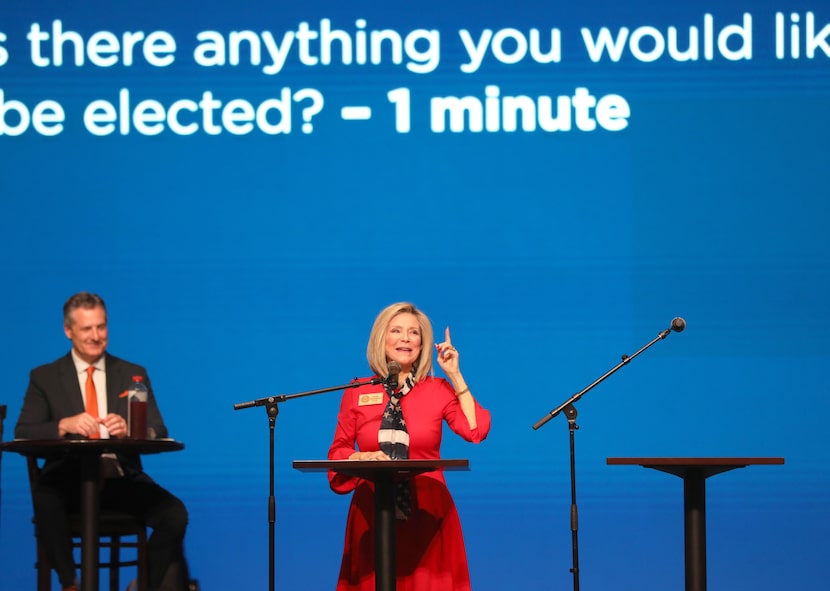 Rep. Keresa Richardson speaks during a candidate forum for Republicans in Collin County...