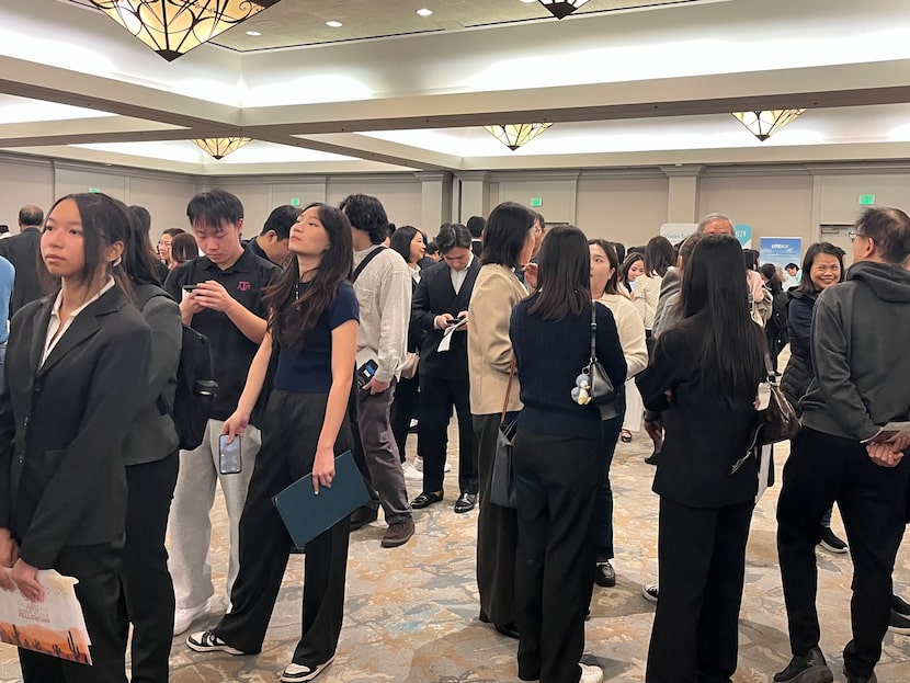 Attendees gathered at  the Taiwan jobs fair, held on Feb. 22nd at Hilton Richardson Dallas...