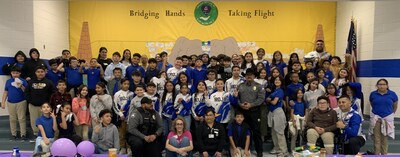 Students at Robert Rojas Elementary School participate in the No One Eats Alone program in 2025 in El Paso.