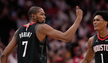 Kevin Durant calls burner allegations ‘Twitter nonsense’ at Houston Rockets practice