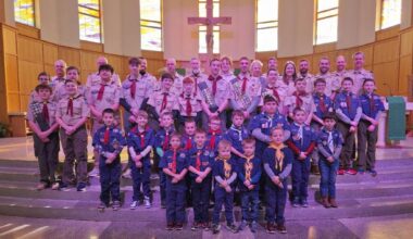 Scouts at Corpus Christi Church celebrate scouting's anniversary