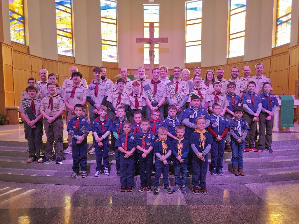 Scouts at Corpus Christi Church celebrate scouting's anniversary
