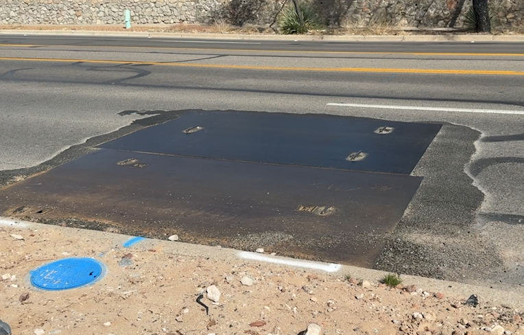 Metal sheets covering El Paso Water repairs causing issues for drivers