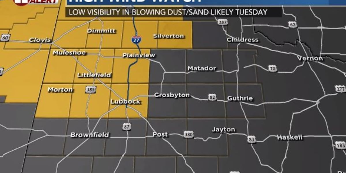 Strong winds Tuesday into Wednesday