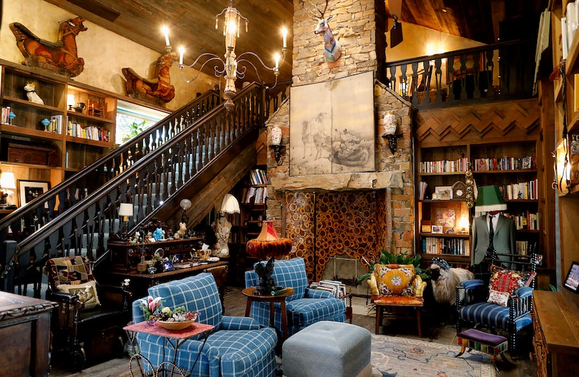 The library has a hidden door in the fireplace. 