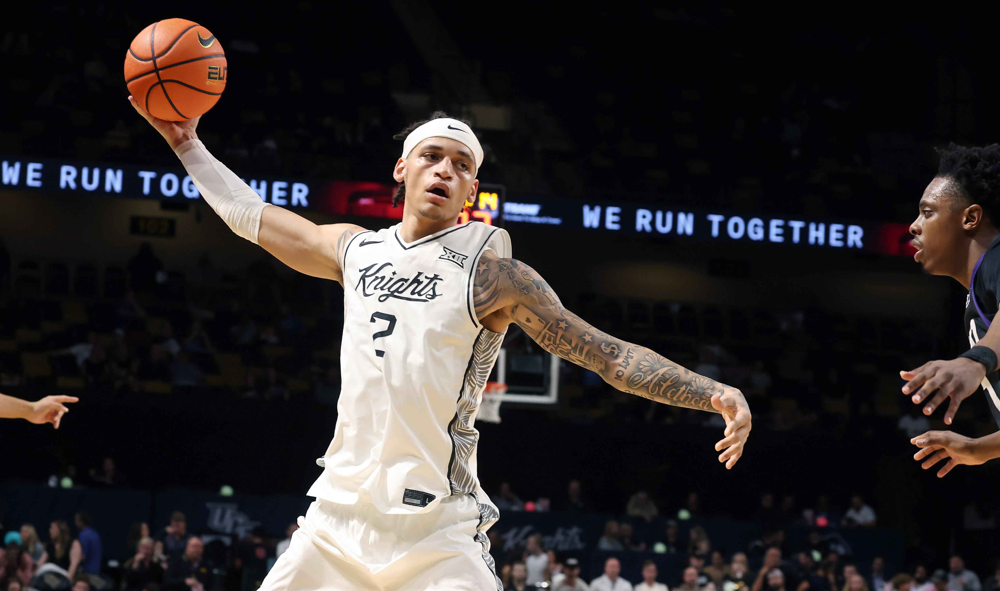 UCF guard Riley Kugel catches a pass during the TCU...