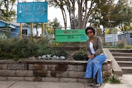South Dallas resident Alendra Lyons, poses for a portrait outside of Mill City Community...