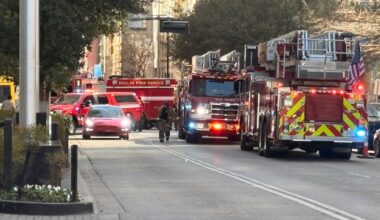 Pedestrian rescued from under a DART bus at downtown Dallas intersection