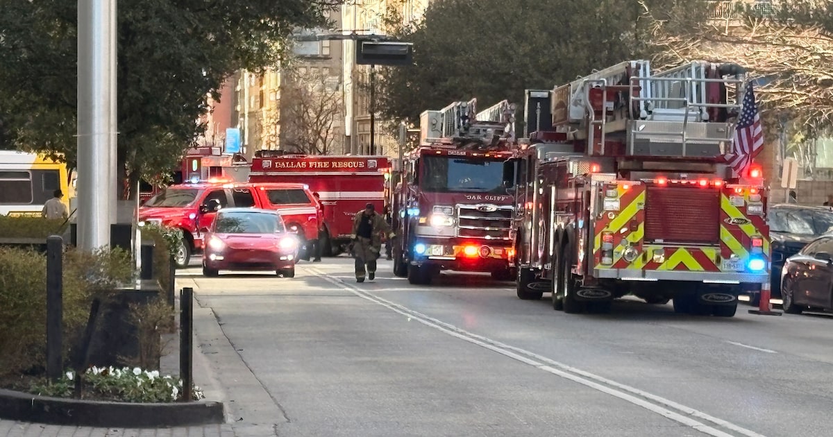 Pedestrian rescued from under a DART bus at downtown Dallas intersection