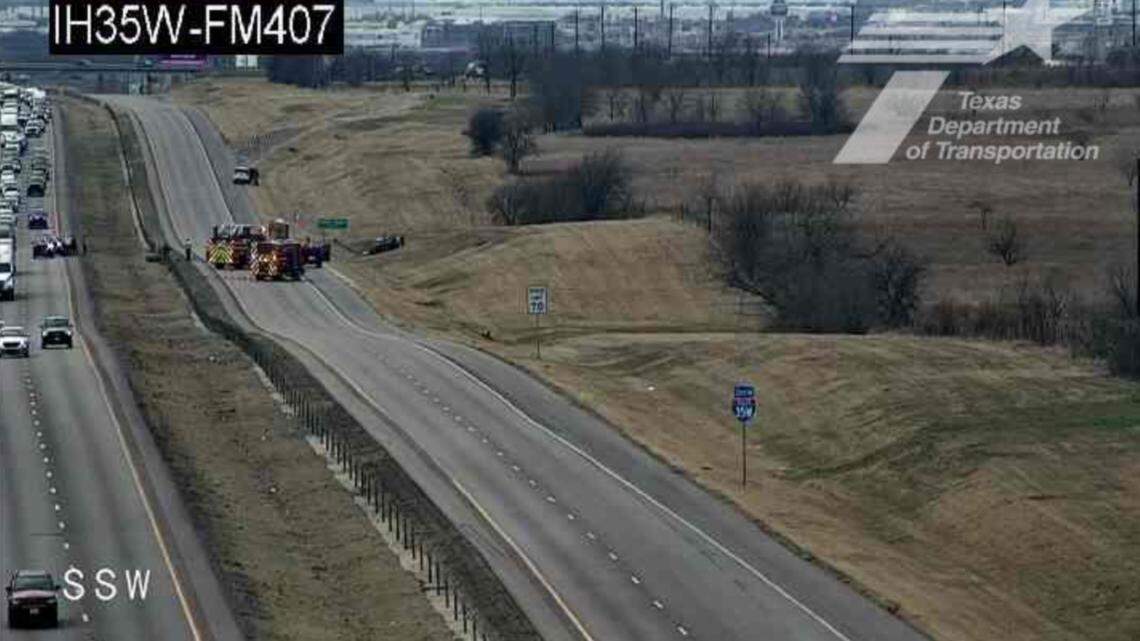 One person was killed after a crash on southbound lanes of Interstate 35W north of Texas Motor Speedway on Sunday afternoon, police said.