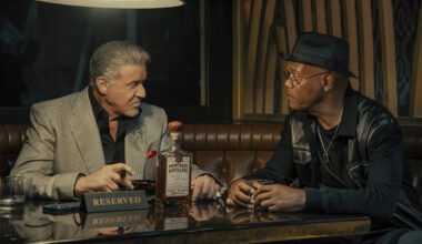 Sylvester Stallone as Dwight Manfredi and Samuel L. Jackson as Russell Lee Washington Jr. in Tulsa King