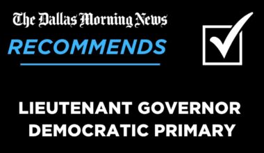 We recommend in the Democratic primary for Texas lieutenant governor