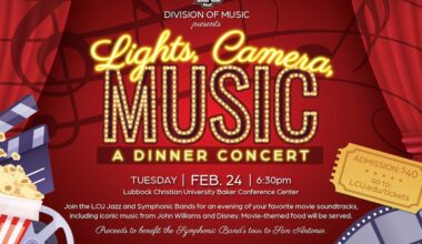 LCU Division of Music Presents “Lights, Camera, Music” Dinner Concert