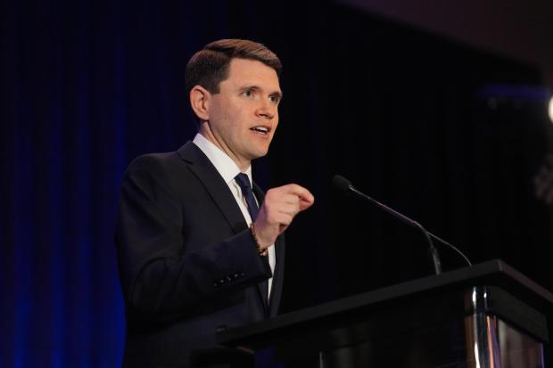 U.S. Senate primary candidate, Texas state Rep. James Talarico, D-Austin, participates in a debate with Rep. Jasmine Crockett, D-Texas, during the Texas AFL-CIO Committee on Political Education Convention, Saturday, Jan. 24, 2026, in Georgetown, Texas. (Bob Daemmrich/Texas Tribune via AP, Pool)