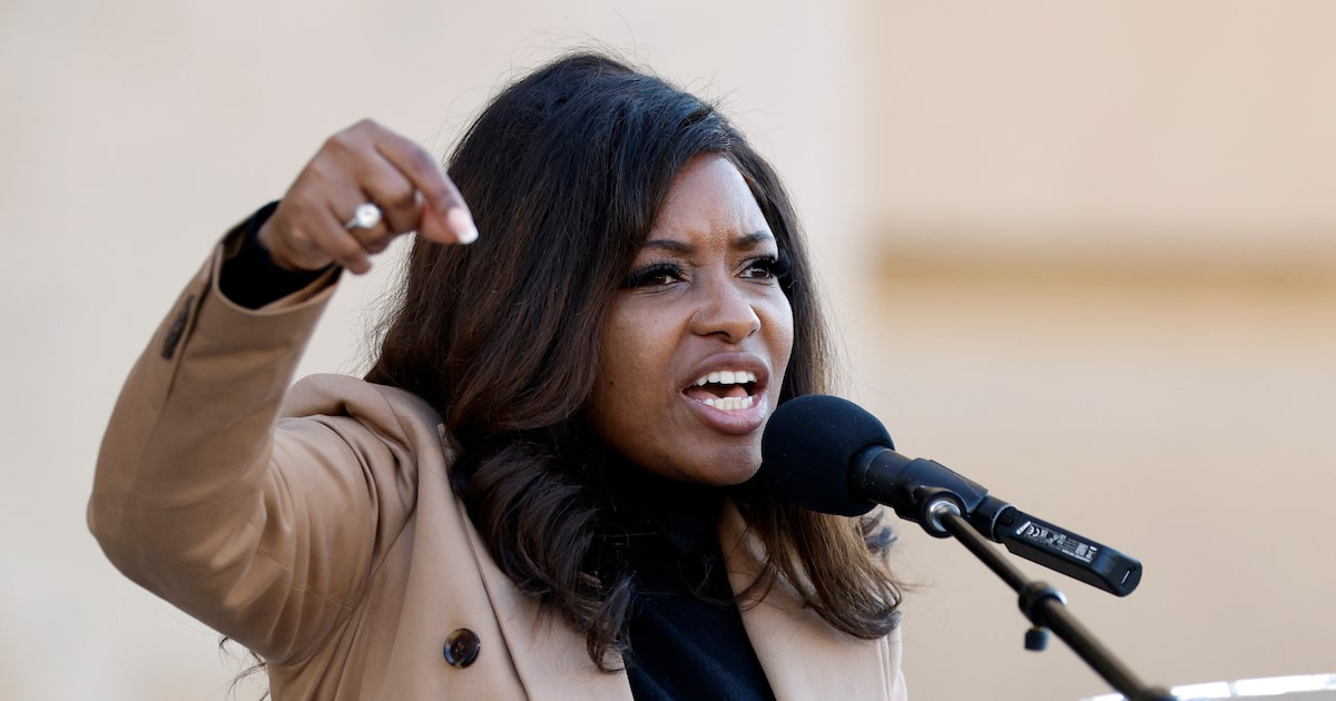 Jasmine Crockett makes appearance at ‘Not My President’s Day’ rally at Dallas City Hall