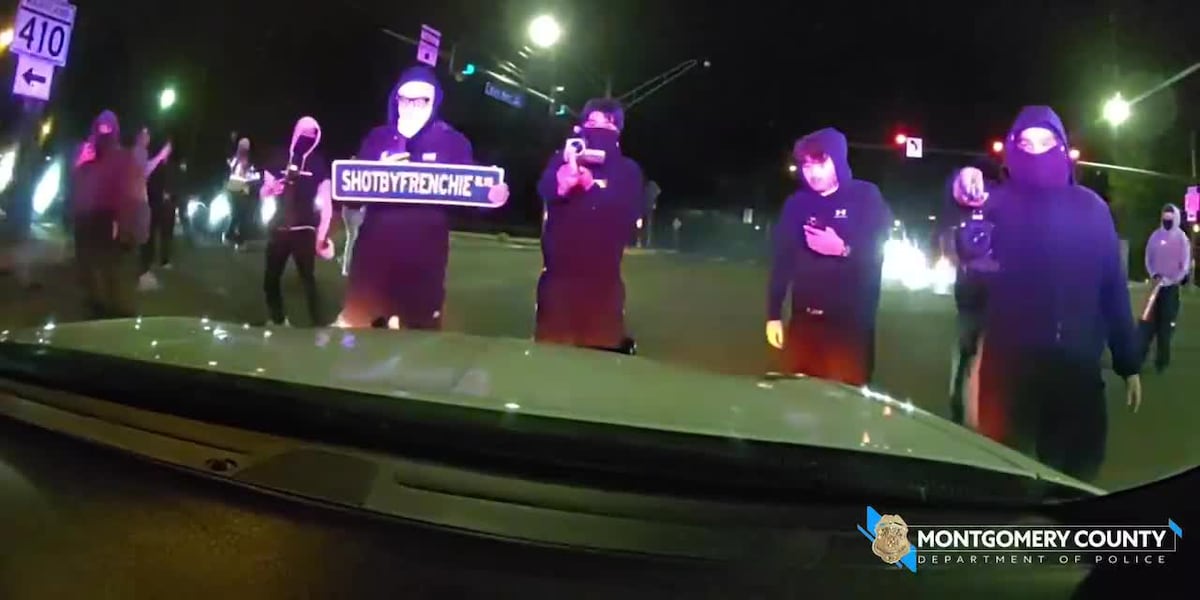 Suspects damage police cruisers during illegal street takeover