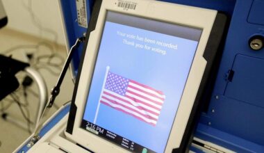 A demonstration voting machine at the Tarrant County Election Administration displays the screen voters will see after casting their ballot on Wednesday, January 29, 2020, in Fort Worth.  The 2025 local runoff election will take place on June 7.