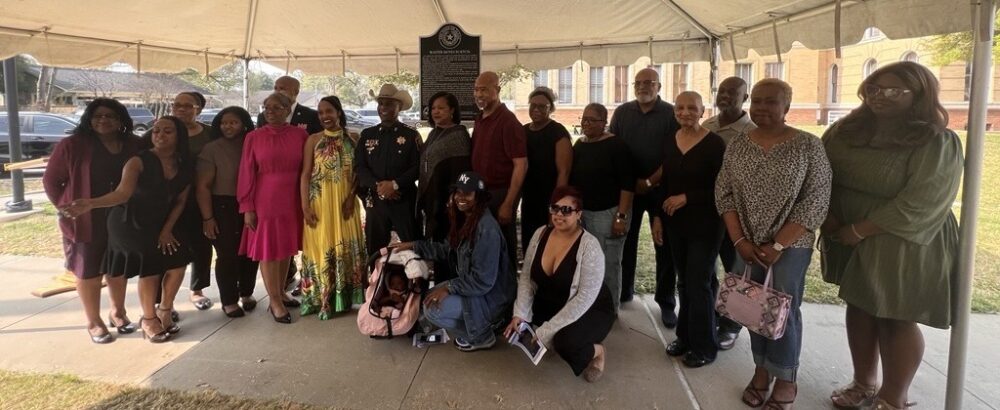 At the Fort Bend County courthouse on Friday, sounds of applause erupted amidst a family reunion after a Texas historical marker was dedicated and unveiled to honor Walter Burton, a former slave from North Carolina who became the first elected African American sheriff in the U.S. 