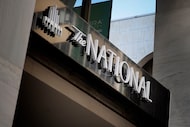 An exterior view of The National, a 52-story Elm Street building which has been renovated...