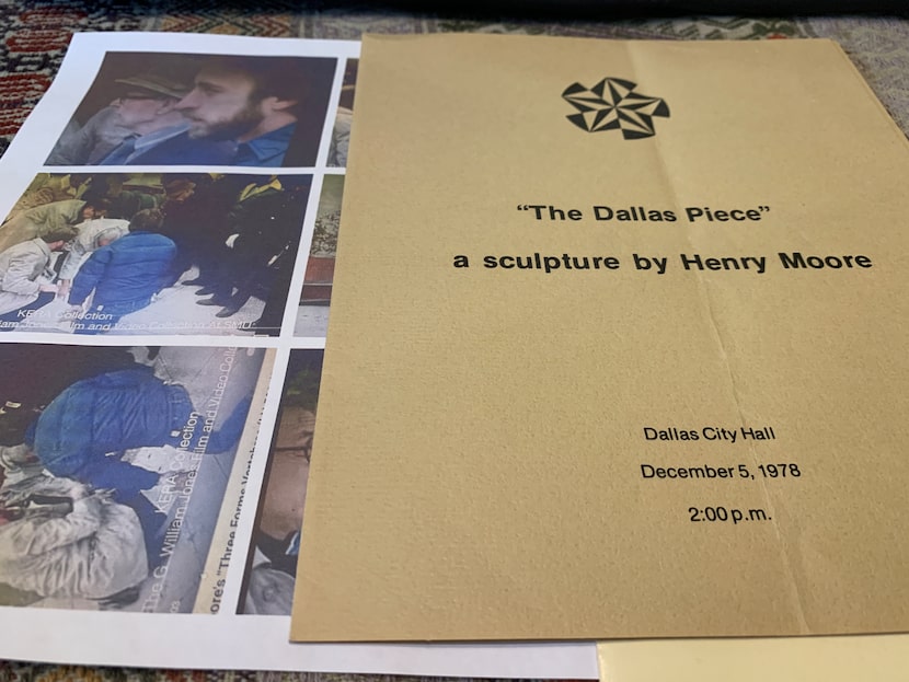 In David Voss' folders are photos of him — with the beard — alongside I.M. Pei and Henry...