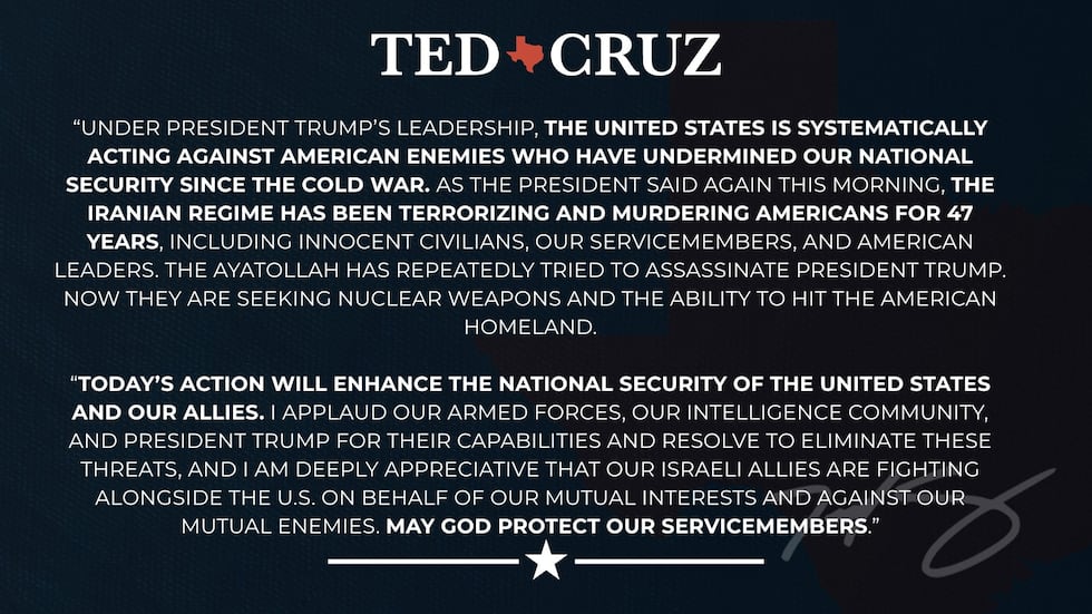 Texas representatives react to U.S., Israel strikes on Iran