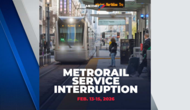 METRORail Red, Green, Purple lines to adjust service Feb. 13–15 for maintenance